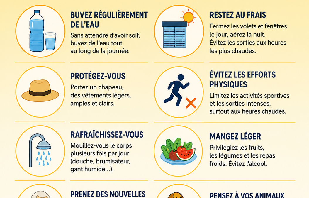 CANICULE: LES BONS GESTES POUR SE PROTÉGER