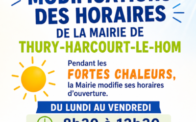 MODIFICATION DES HORAIRES OUVERTURE MAIRIE